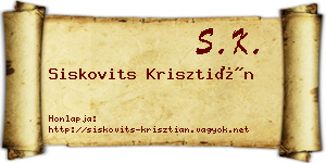 Siskovits Krisztián névjegykártya