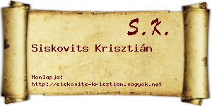 Siskovits Krisztián névjegykártya